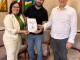 Entrega para a prefeita de Taquara, Sirlei Silveira, e para o vice-prefeito, Delmar Backes. Entrega para a prefeita de Taquara, Sirlei Silveira, e para o vice-prefeito, Delmar Backes.