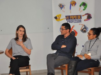 Professores Fátima Rodhen, André Luciano e Carmen Gomes 