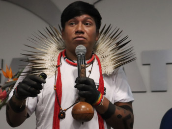 cacique Maurício Vên Tãnh Salvador, da aldeia Kaingang de Canela. 