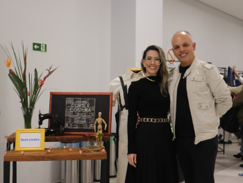 Professora Natália Forte e o coordenador Augusto Parada