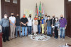 Participantes da reunião no gabinete da prefeita Sirlei, em Taquara