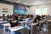 Candidatos realizando a prova na Faccat