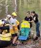 Alunos acompanharam os banhos de rio